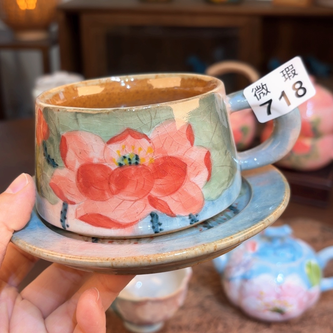 景德镇手绘高温釉下彩陶瓷茶具