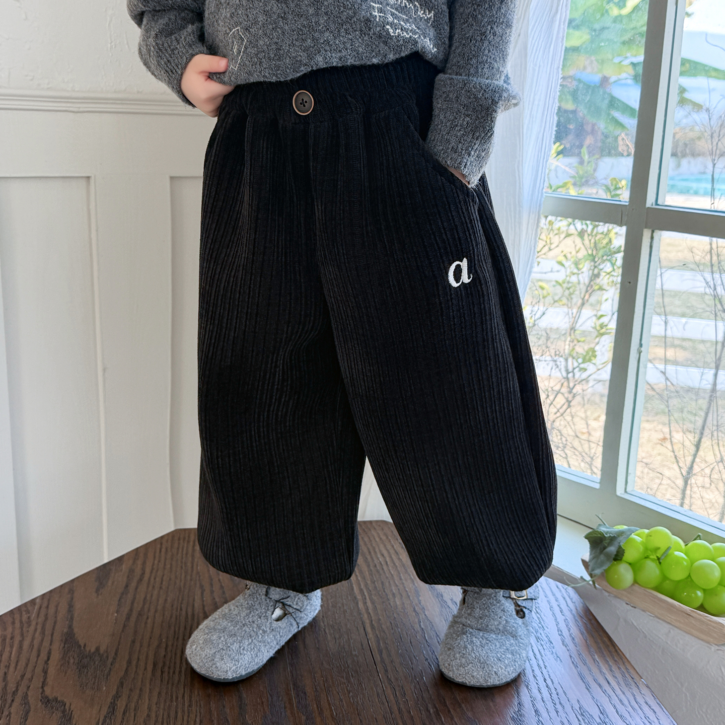 男童加绒裤子秋冬装2026新款儿童加厚一体绒灯笼裤男孩宝冬季卫裤