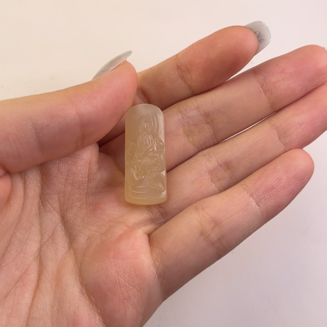 石英质玉黄蜡石挂件未镶嵌风*1