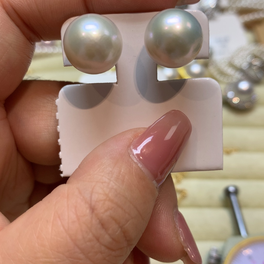 淡水珍珠耳饰银S925镶嵌