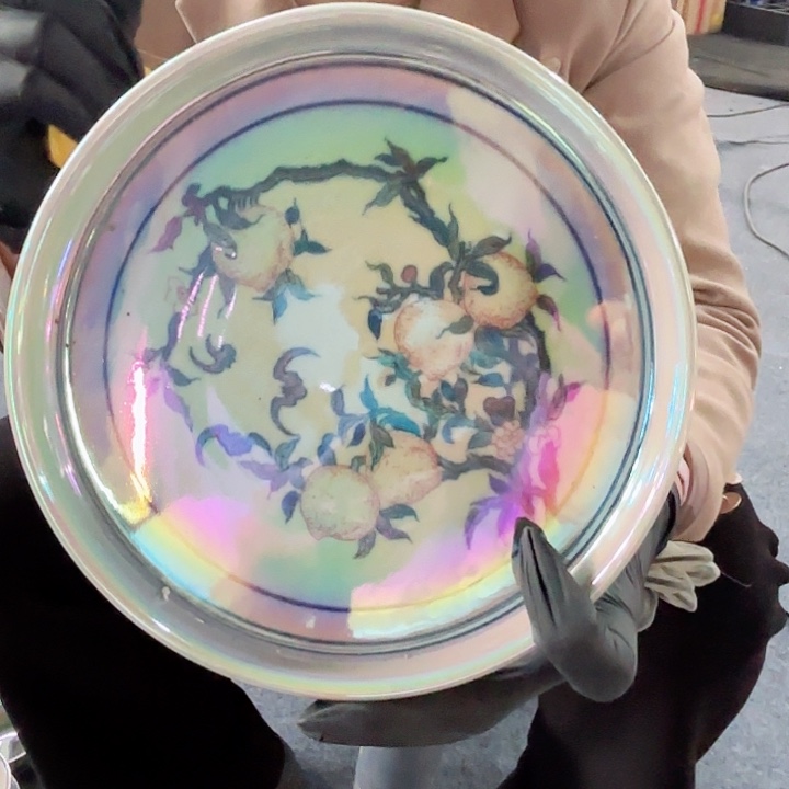 陶其他景德镇高温陶瓷桃子画片茶盘