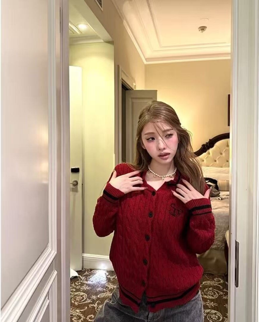 0655春季2026韩系时尚小众圆领修身ins风韩版气质长袖针织毛衣女