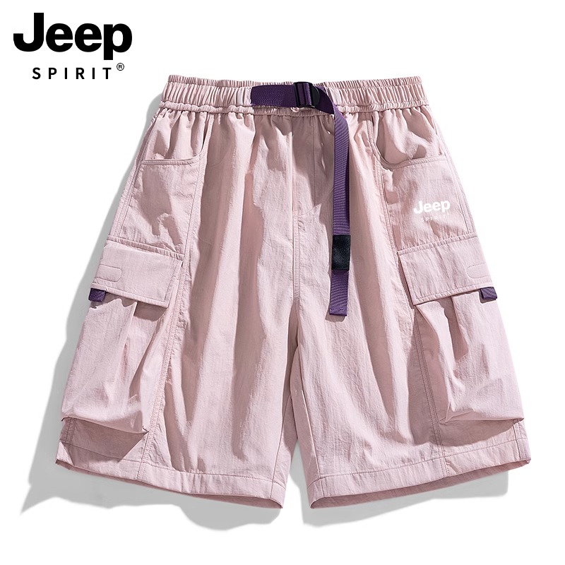 JEEP工装短裤裤子男女款薄款宽松新款大码冰丝速干夏季运动五分裤