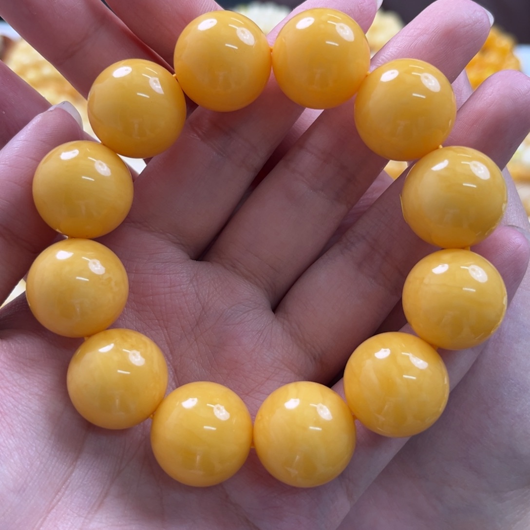 琥珀手链未镶嵌同料胶皮11m