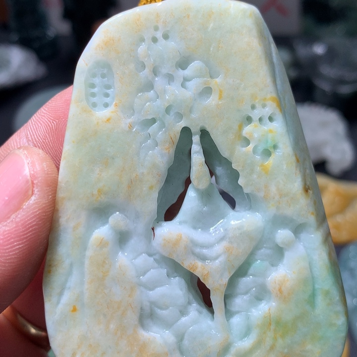 翡翠未镶嵌颈饰保真天然a货翡翠