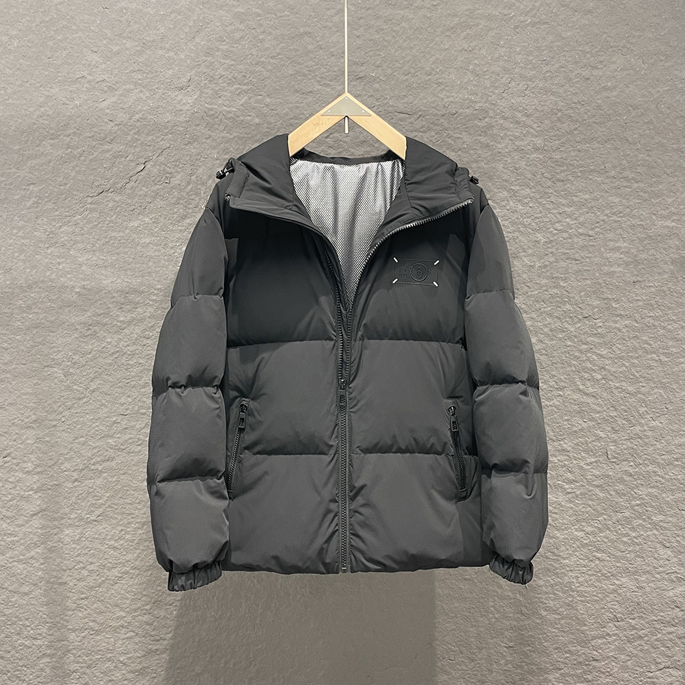 轻奢百搭简约潮流时尚欧货马吉拉羽绒服男潮流加厚刺绣羽绒服外套