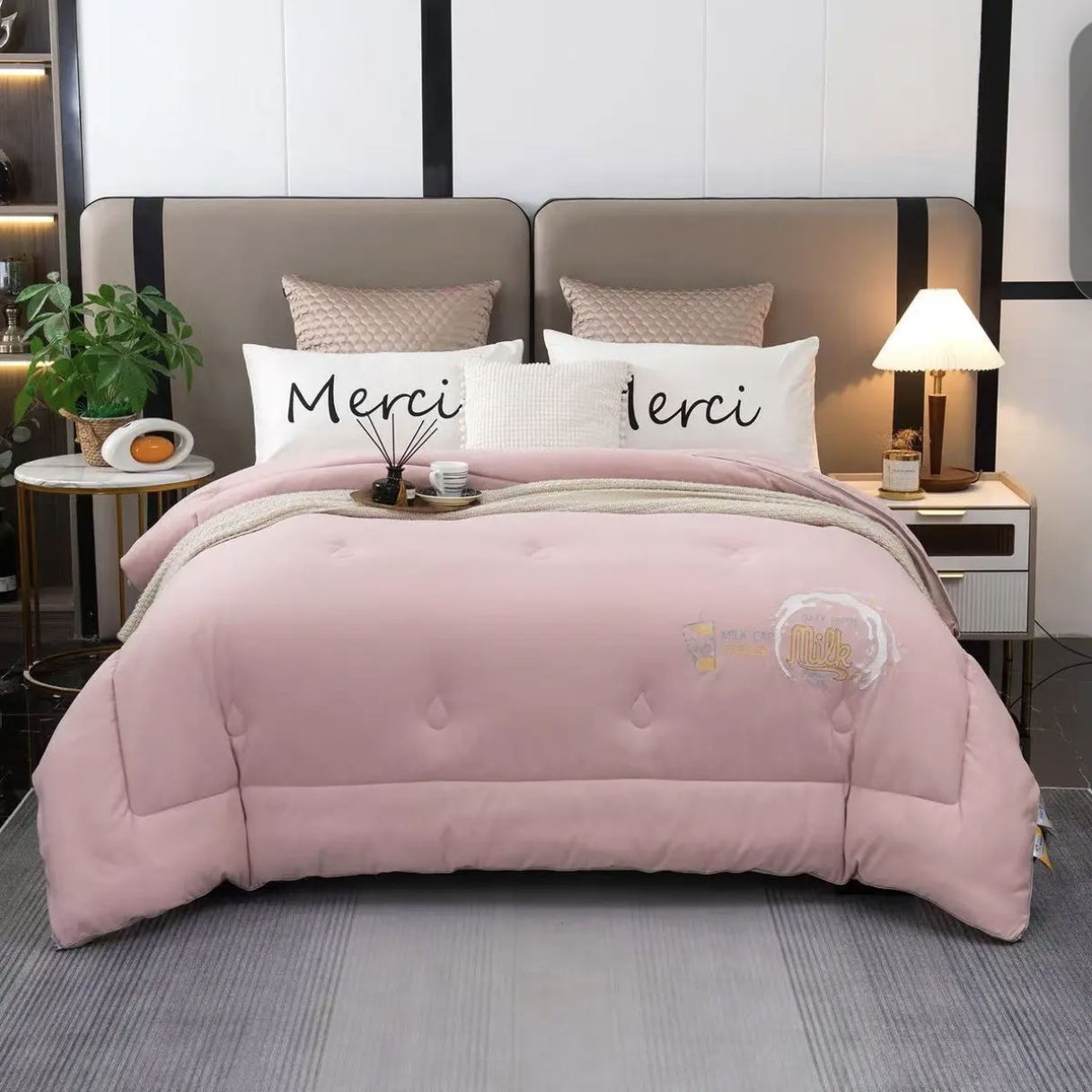 锦棉大豆被冬被绣花立体麻绳边