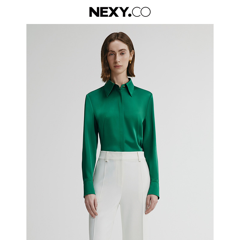 【商场同款】NEXY.CO/奈蔻气质长袖时尚百搭法式休闲上衣XE00666J6