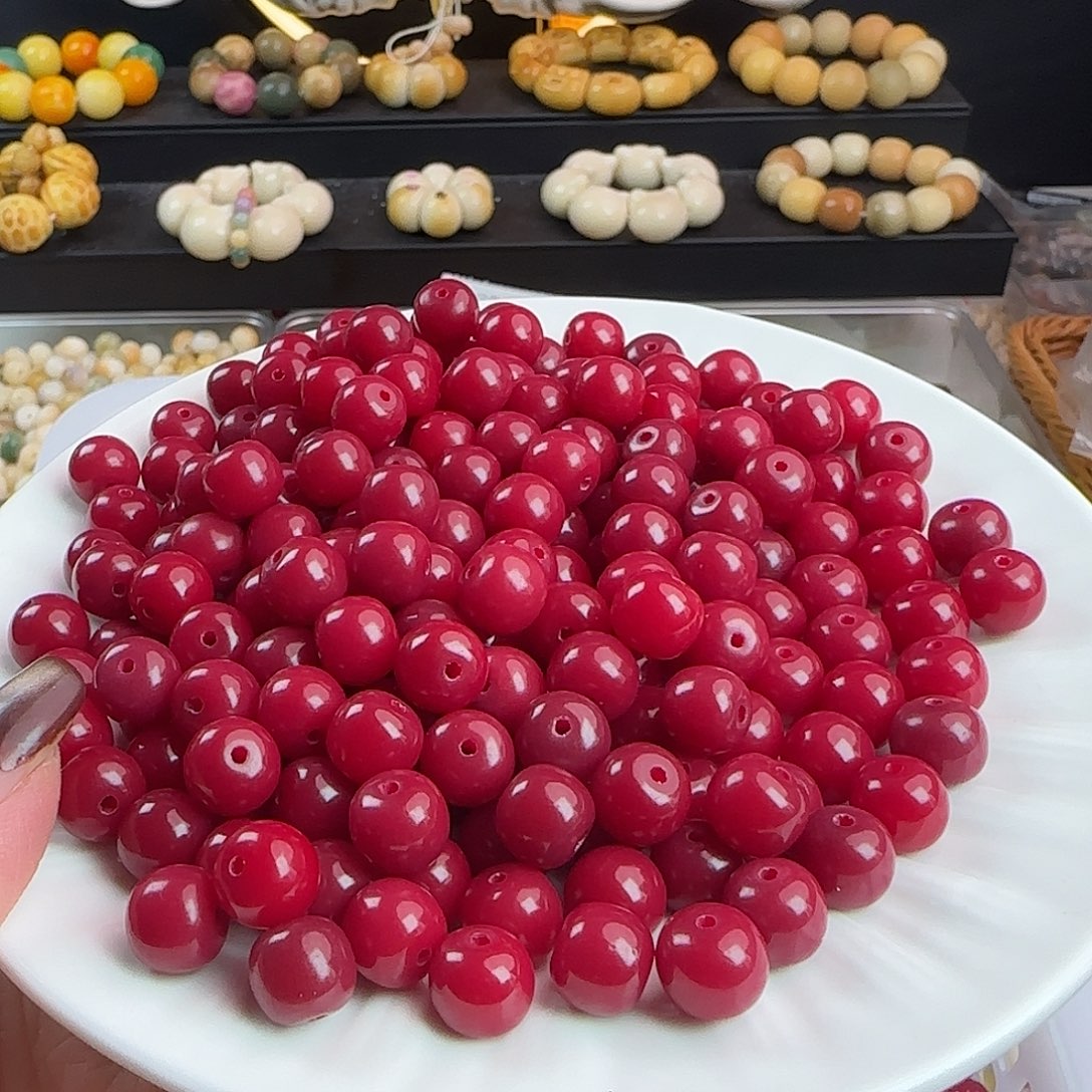 菩提根/象牙果手串卡10红色苹果桶1000颗批发