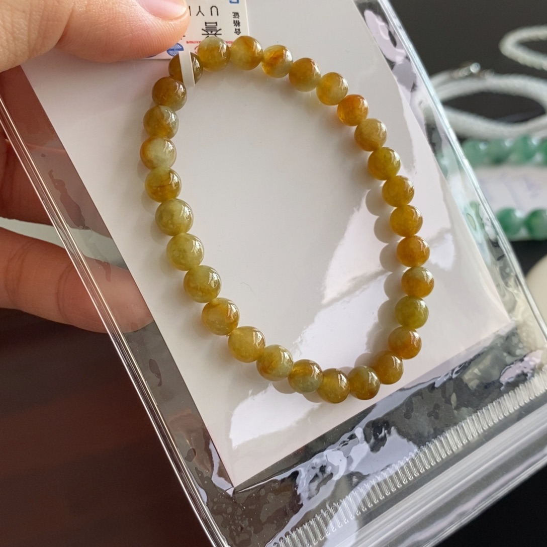 翡翠未镶嵌手链卡6.3