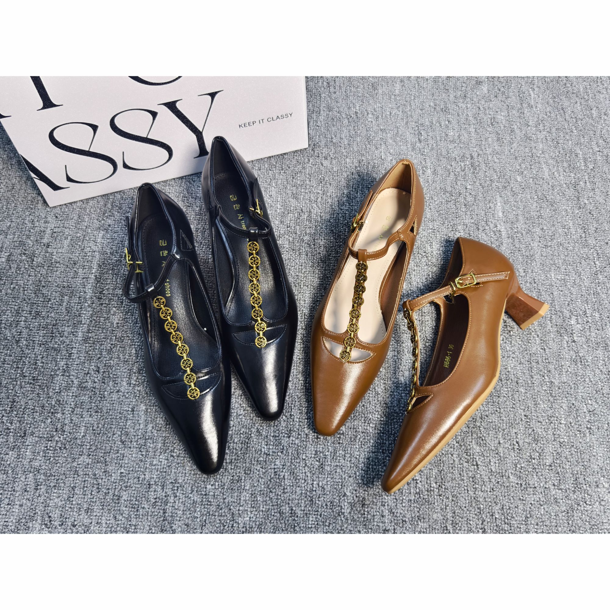 浅口复古尖头低跟玛丽珍鞋2025新款久穿不累脚百搭小皮鞋