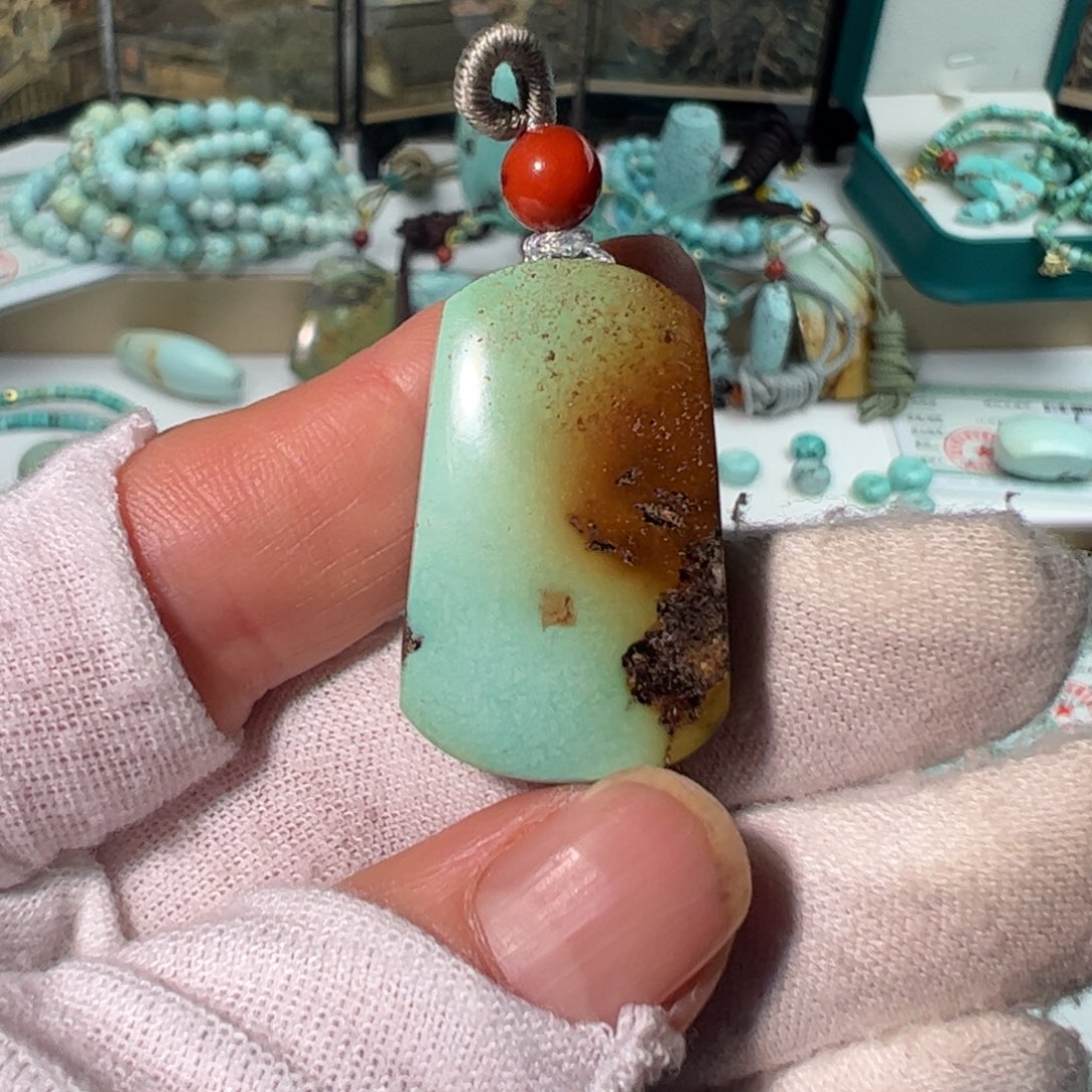 绿松石无事牌未镶嵌