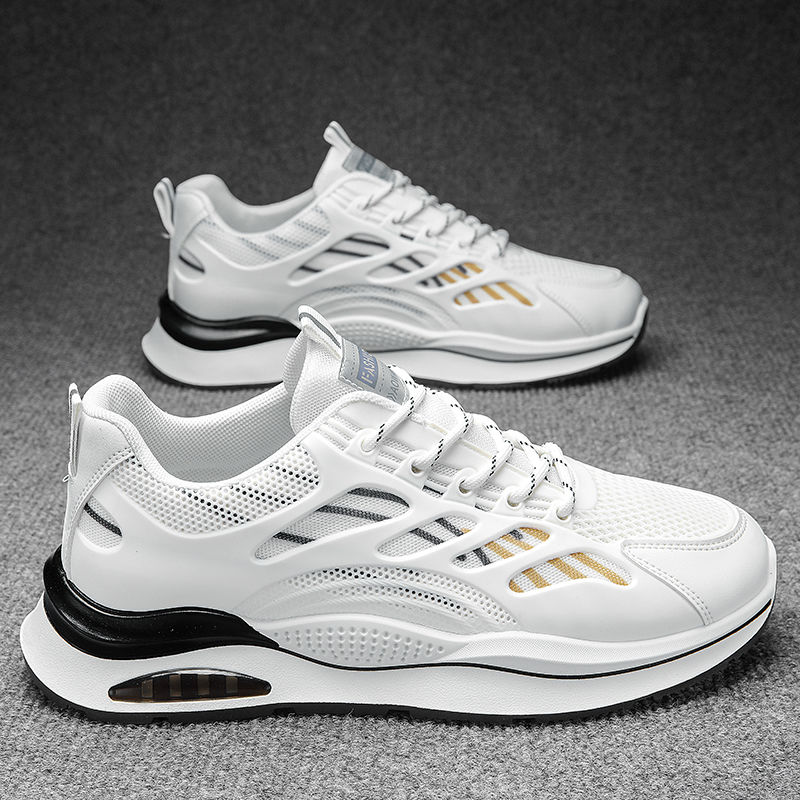 男鞋透气2025新款青少年运动鞋网面跑步休闲小白厚底老爹潮鞋G30