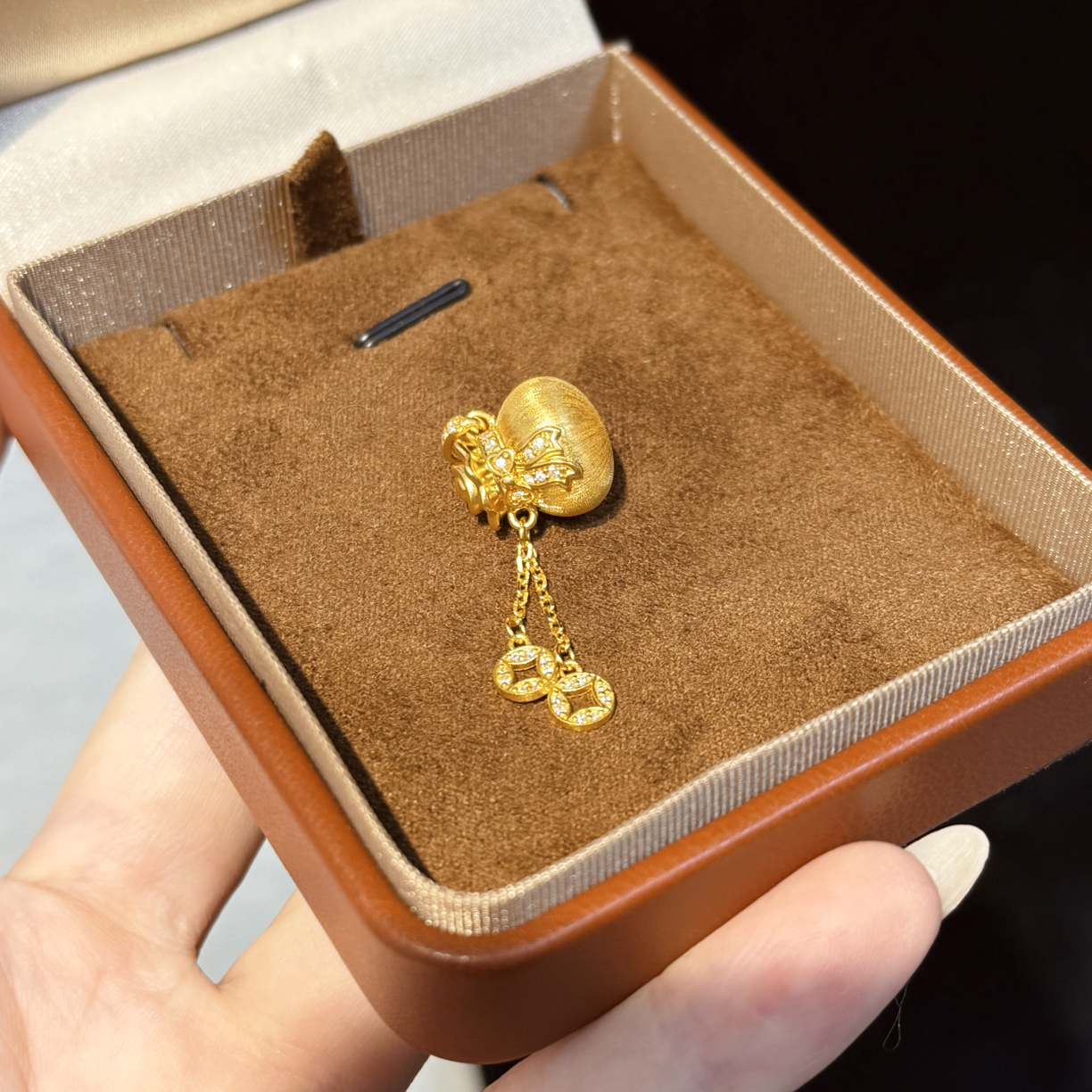 足金999钱币福袋斜挂福袋送女生新年礼物