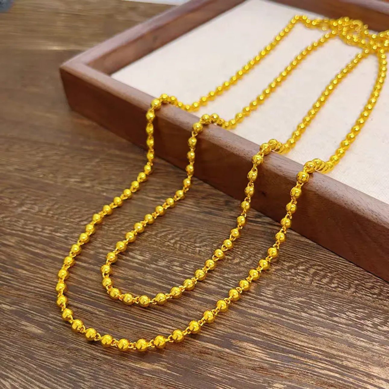 铜合金项链 顺丰包邮《天系列》光珠项链百搭金色链子经典男款