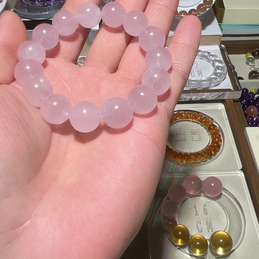 未镶嵌水晶手链天然粉晶