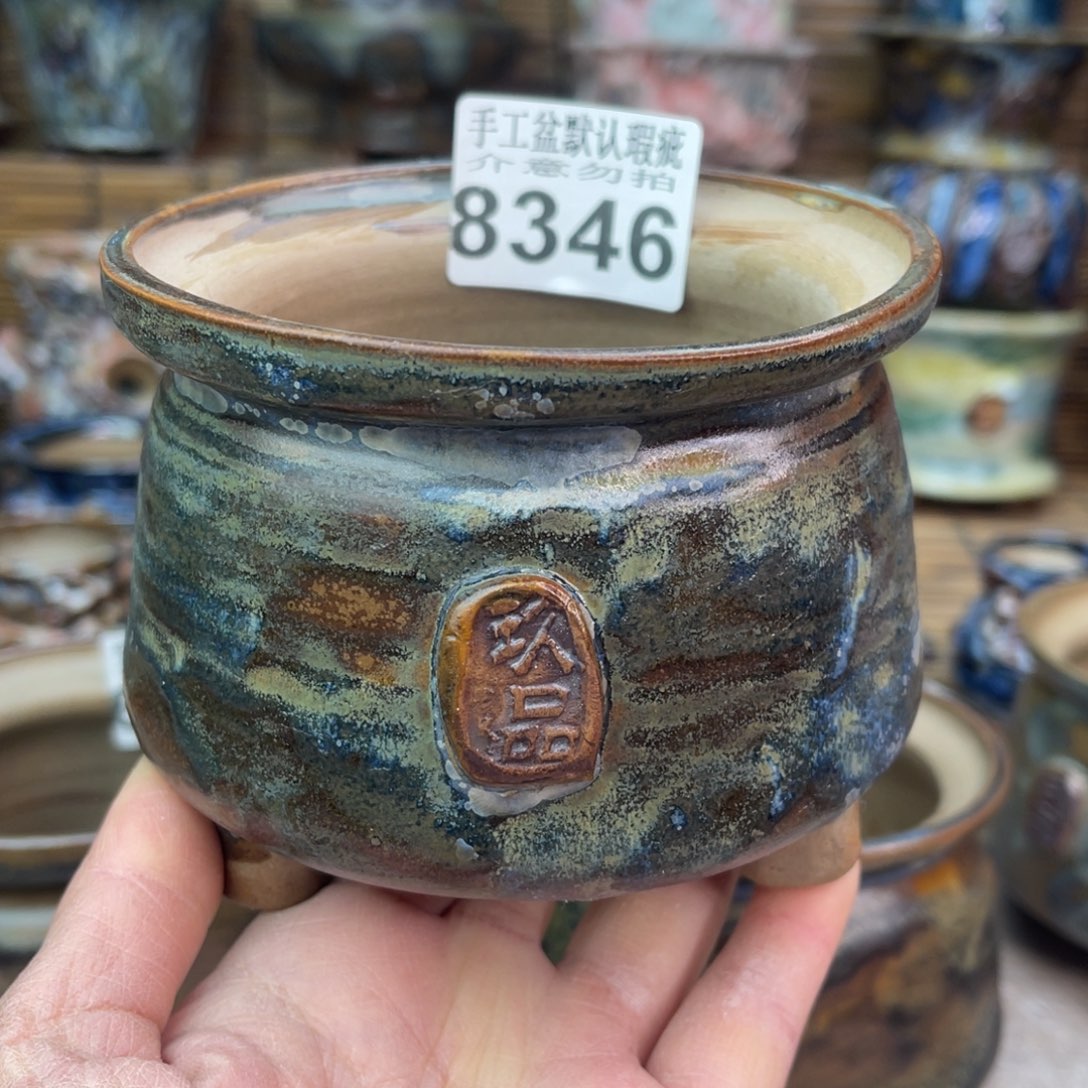 手工花盆默认瑕疵完美者勿拍