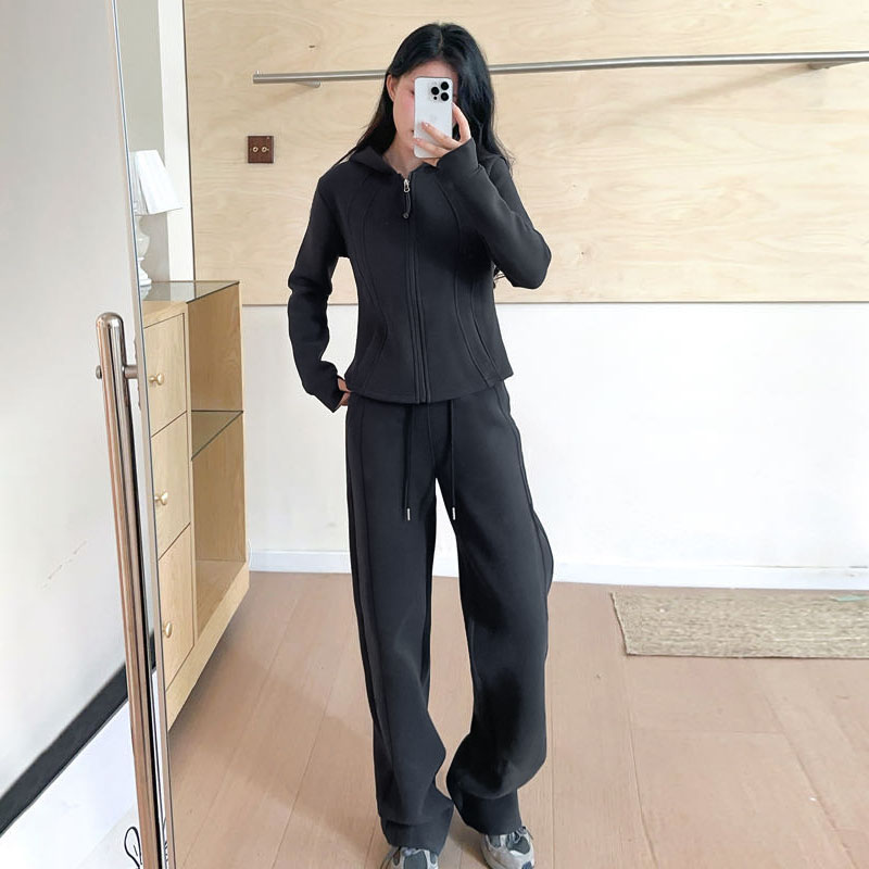  L家 同款 秋冬 连帽防风 保暖 套装 直筒裤9038+外套5069-MN