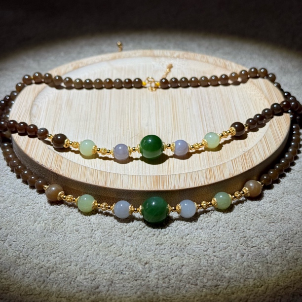 YL1305天然和田玉s925且末糖项链多样性发其一