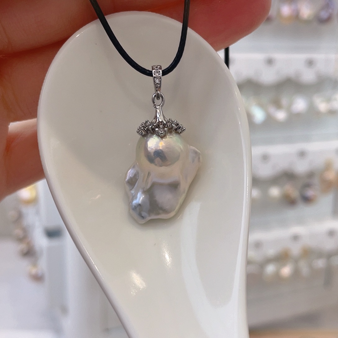 淡水珍珠颈饰银S925镶嵌