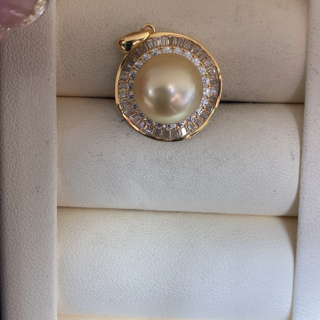 海水珍珠银S925镶嵌颈饰