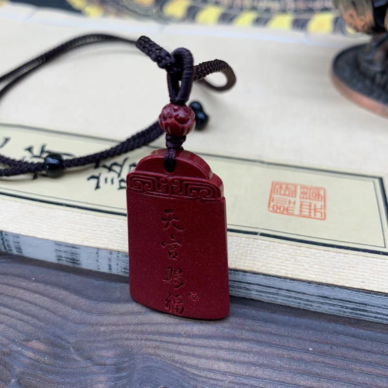 非金属布艺项链 784  红沙 天官赐福 红色百搭项链