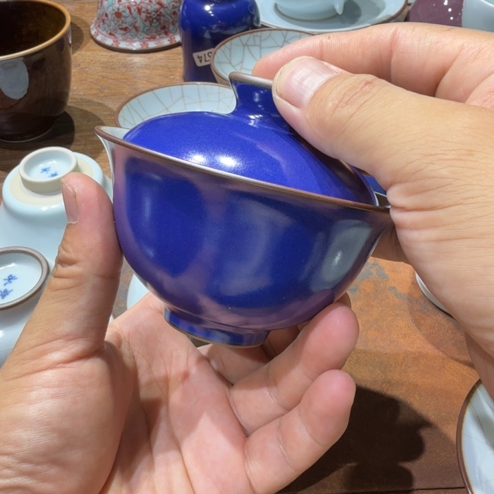 汝窑佛青盖碗喜欢的可以拍