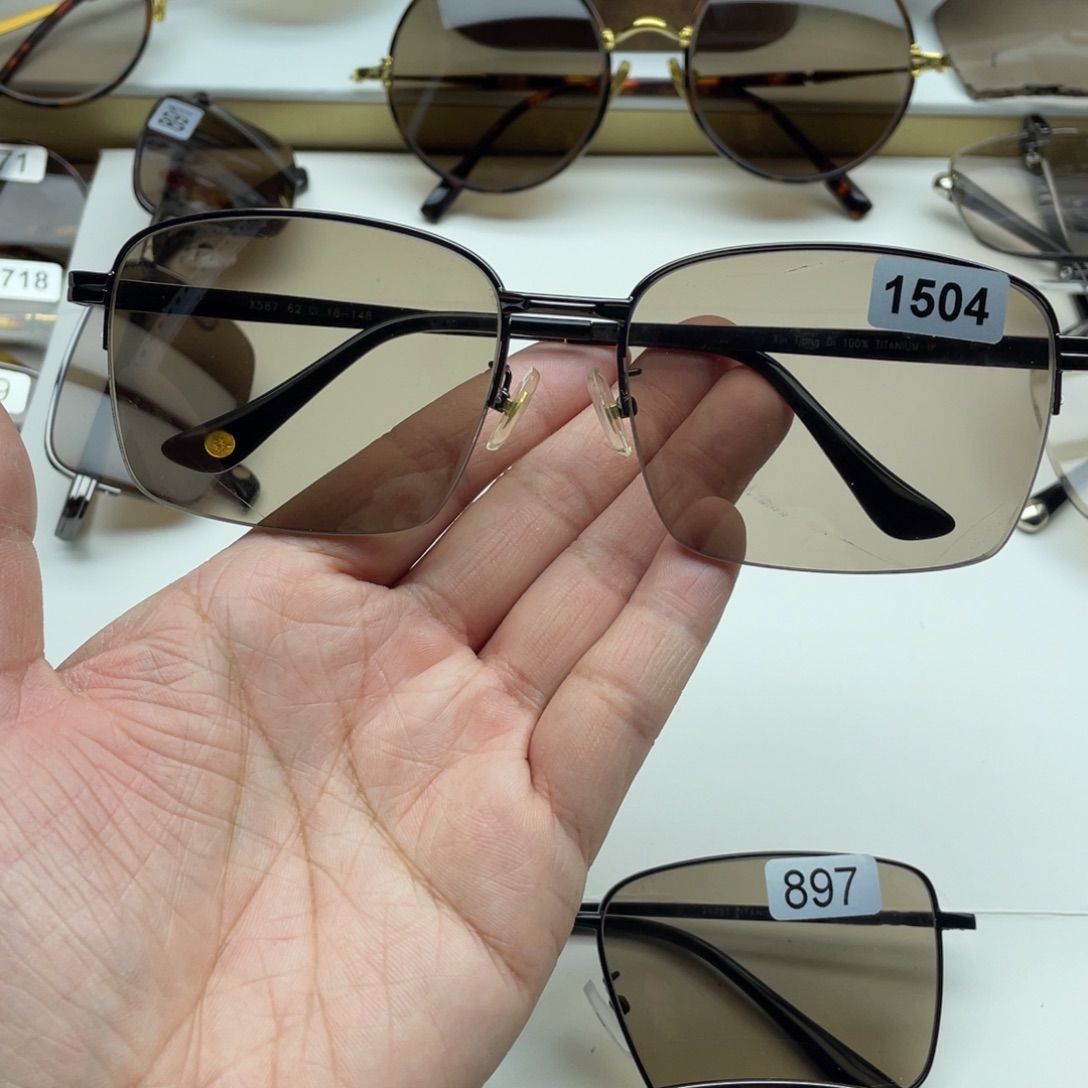 茶水晶半框眼镜 1504