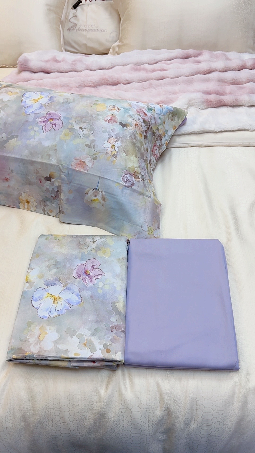 高端纯棉磨毛四件套被罩床品床上用品被套简约印花床单