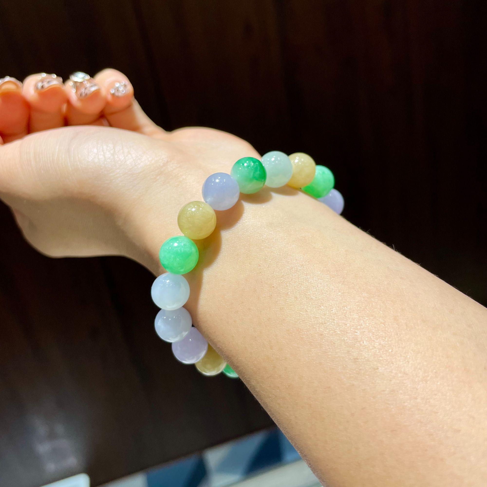 【泰和】天然翡翠手串多宝彩虹马卡龙多样性随机发其一（不指定）x209