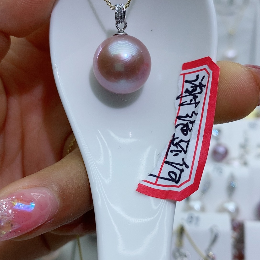 淡水珍珠银S925镶嵌吊坠(赠链)