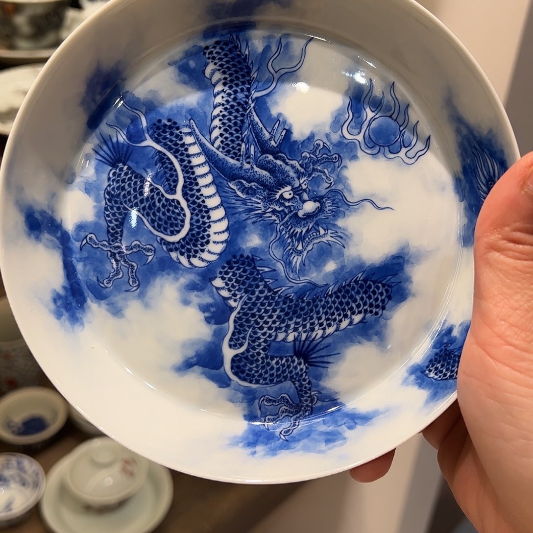 青杉堂水墨龙纹壶承