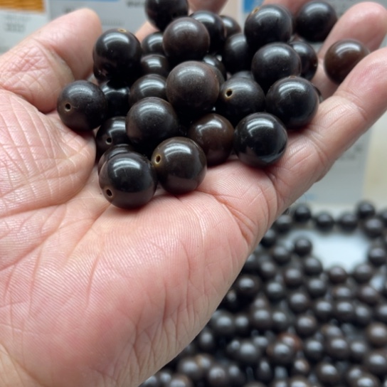 安***1吊坠白玉菩提精品13黑金圆珠60颗