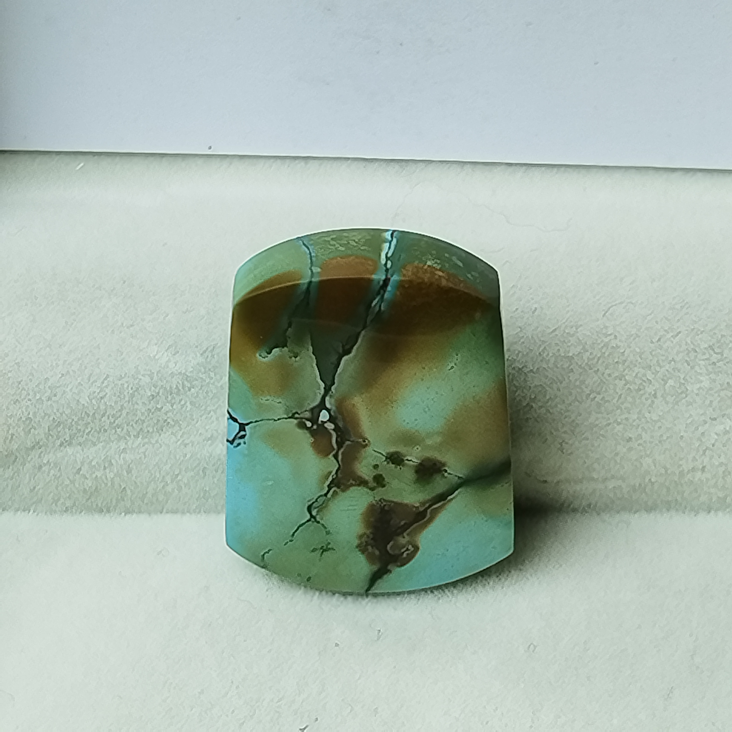 湖北原矿绿松石高瓷特色水草纹唐三彩水墨画平安无事牌吊坠