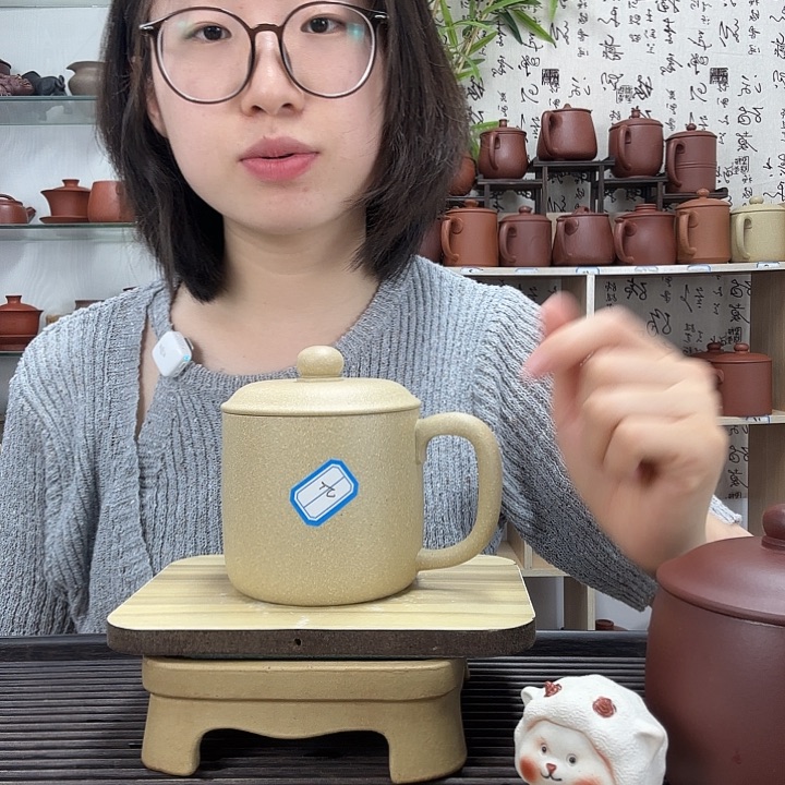 茶杯紫砂人*者原矿本绿大墩墩办公杯没礼盒微瑕5555