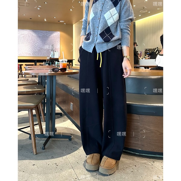 HEIHEI【南瓜裤】秋冬百搭王者！立体弧形拼接加绒松紧腰弯刀休闲裤