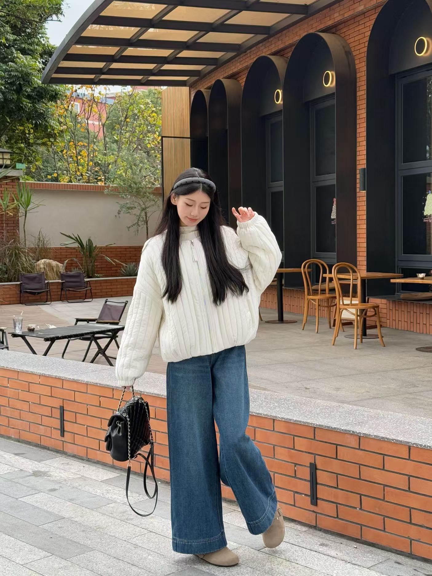 棉衣上衣棉服韩版外套高领纯色毛绒保暖常规立领圆领百搭冬季