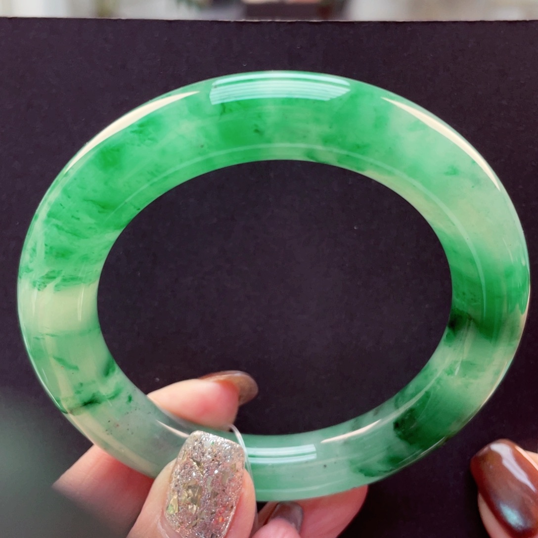 惊***鸿石英质玉未镶嵌手镯55-56