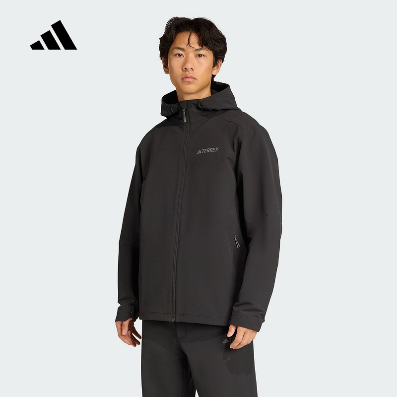 Adidas阿迪达斯男子户外透湿保暖三合一运动连帽夹克外套JV6233
