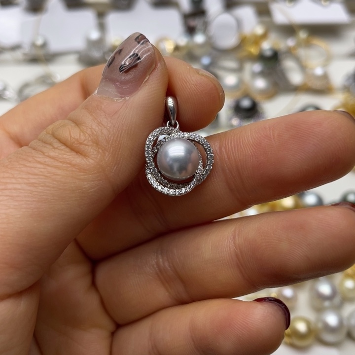 海水珍珠吊坠(不含链)银S925镶嵌
