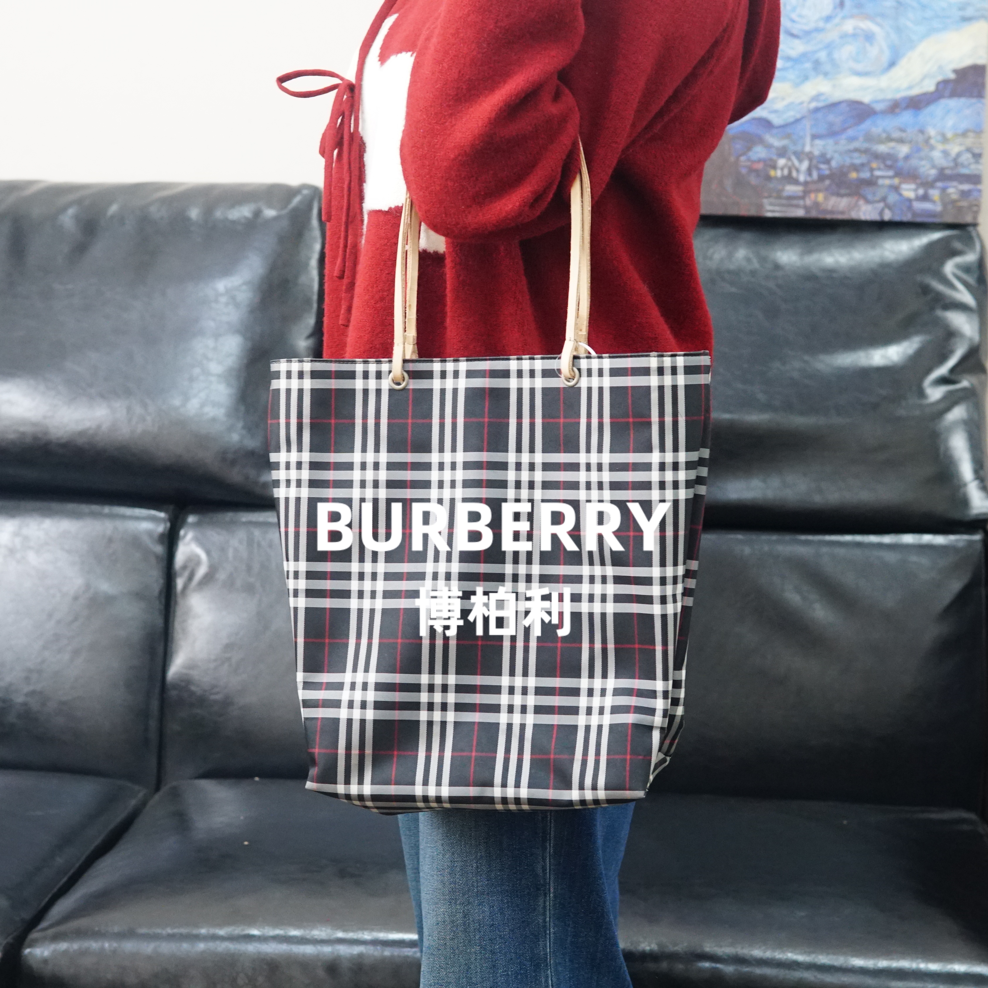 95新 BURBERRY/博柏利 巴宝莉/格纹单肩包/JJ01418724/8724