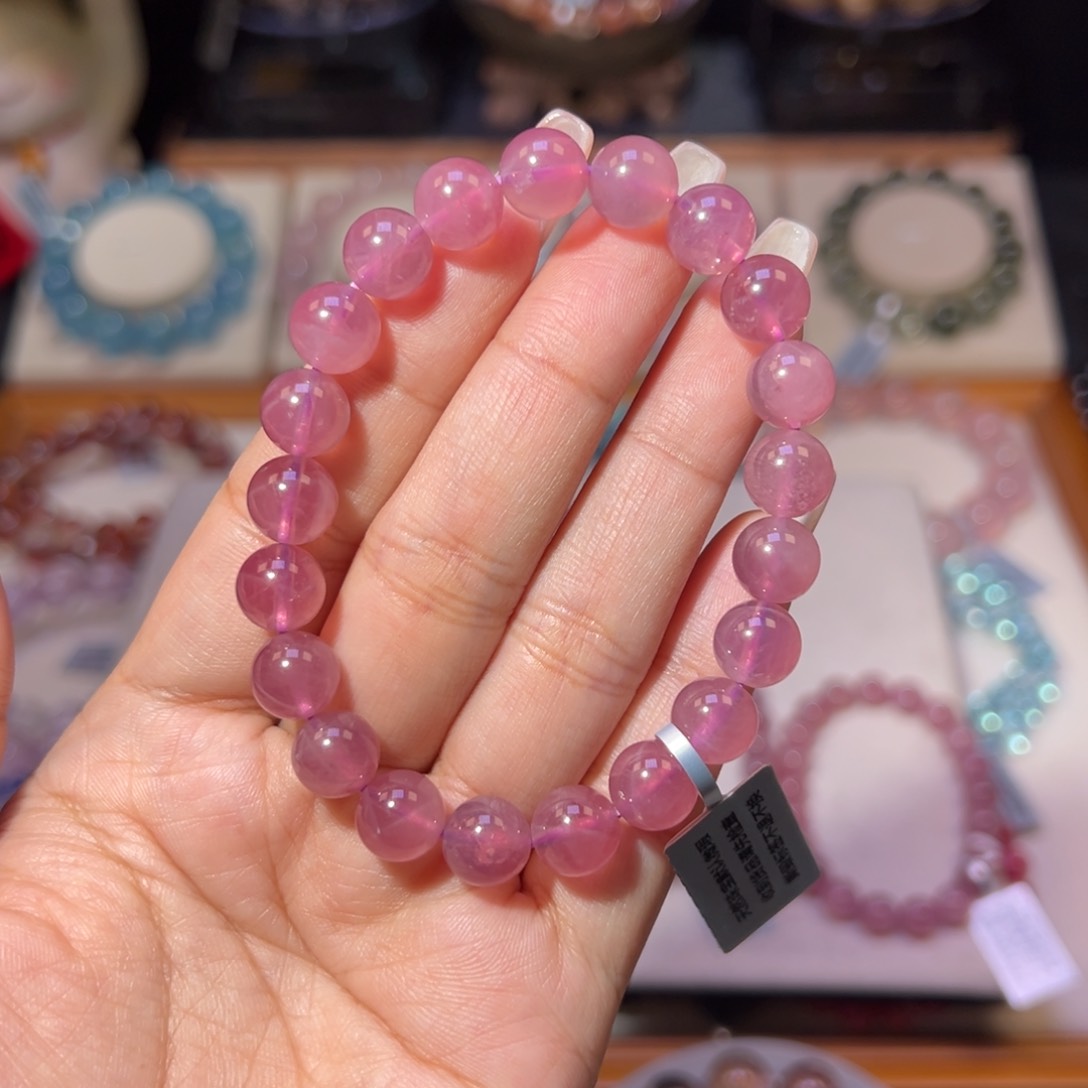 手串未镶嵌水晶小***酱老矿紫马粉9m m