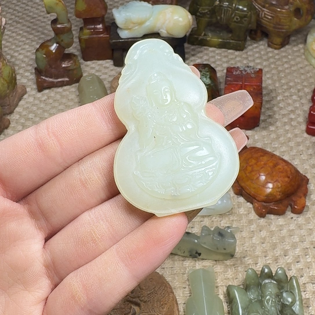 白玉菩提吊坠挂件