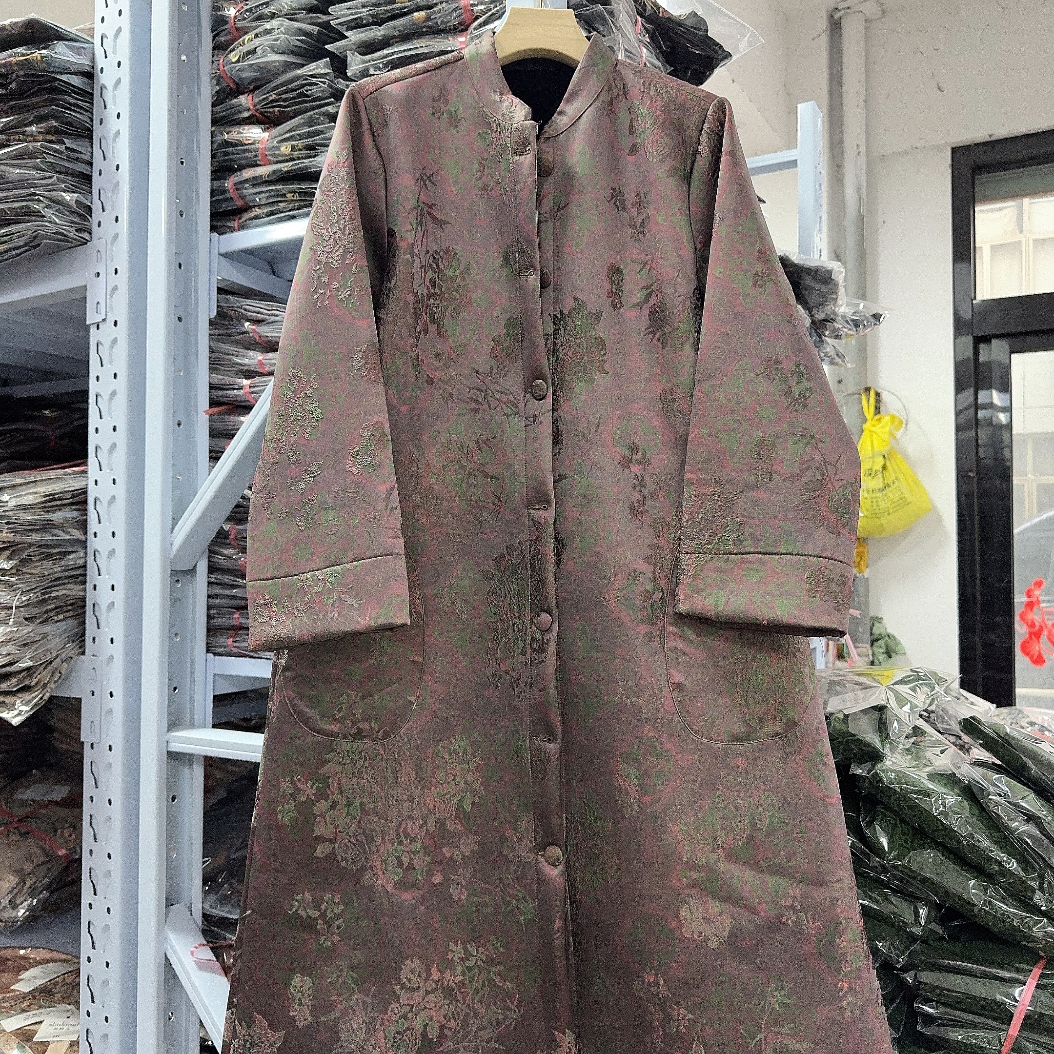 7851款新中式长款风衣【晕紫】