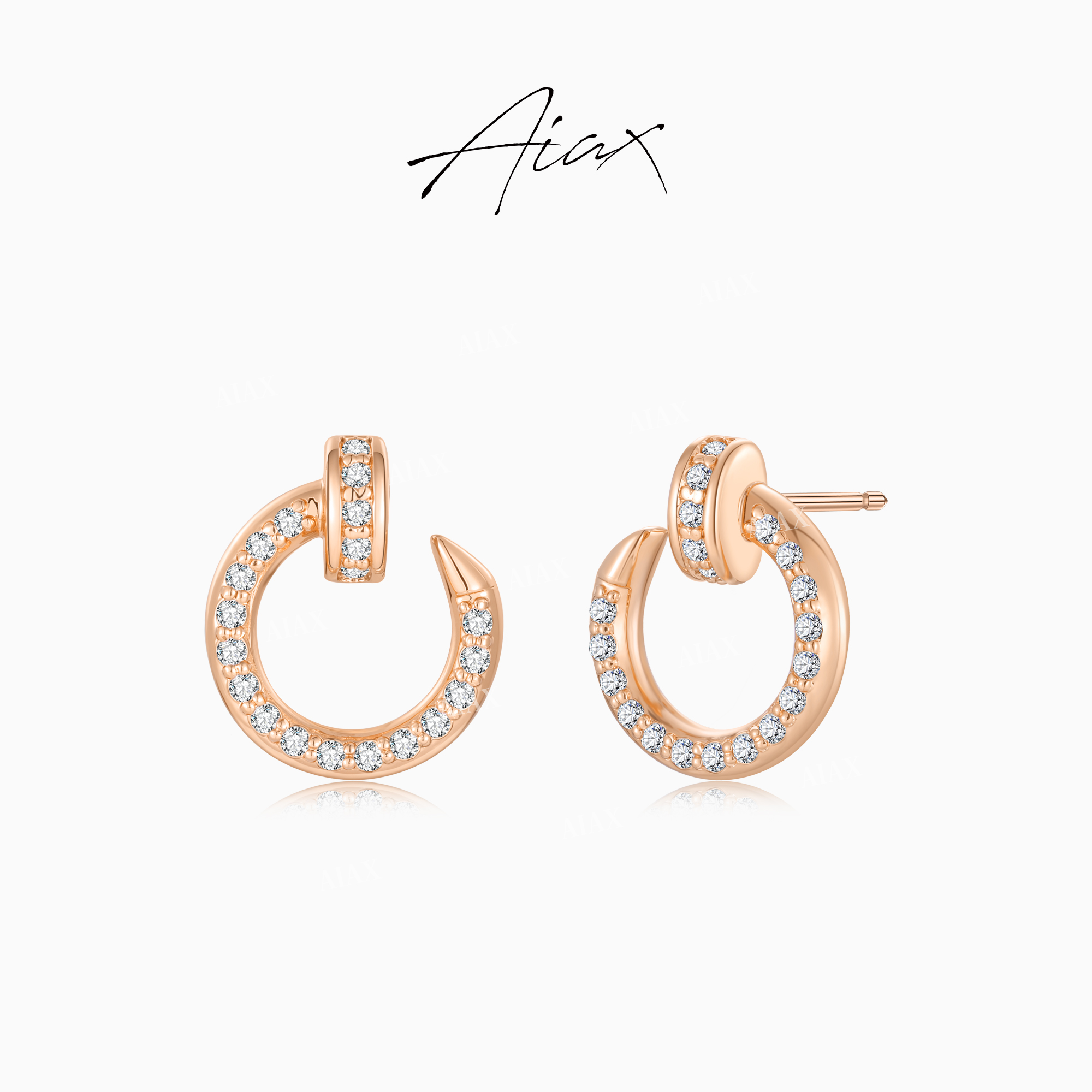 AIAX 出游季 【夏上新】 轻奢简约百搭镶嵌款钉子耳环送女友TSL2621