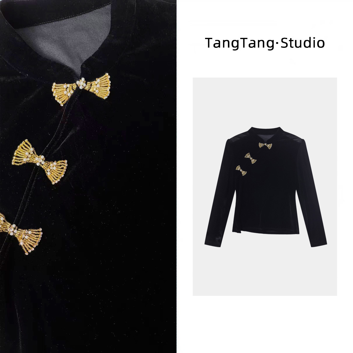 【TangTang·Studio】蝴蝶结上衣高级气质女装气质上衣-259161