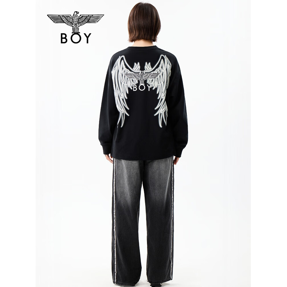 【暗夜流光】BOY LONDON男女同款变色印花休闲套头圆领卫衣N03912