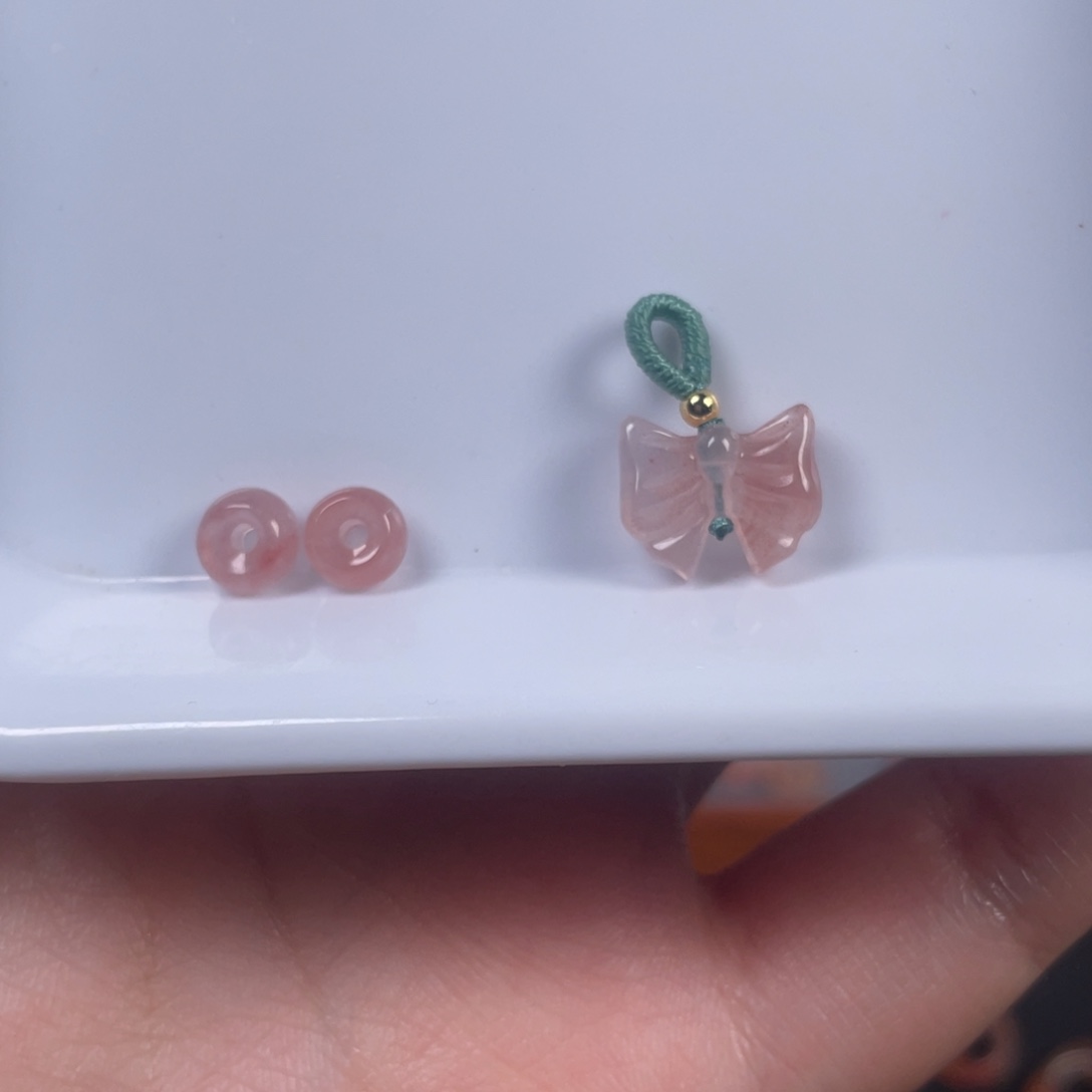 南红玛瑙蝴蝶结灰色线圈未镶嵌?*天