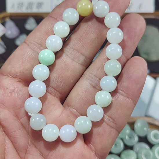 翡翠未镶嵌手链天然缅甸翡翠手串