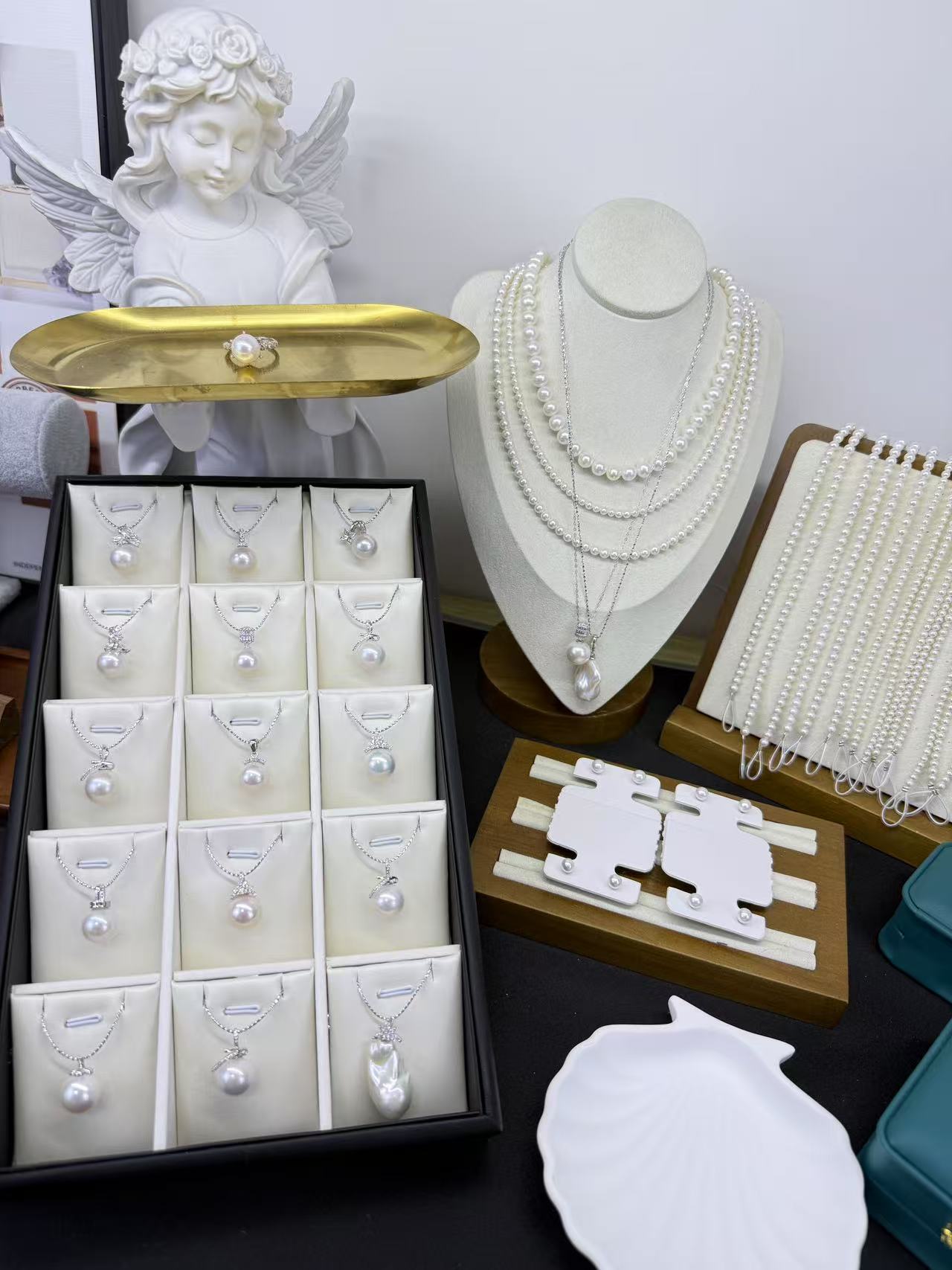 S925银坠链 12-13mm天然淡水珍珠吊坠高级锁骨链 